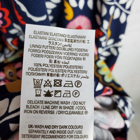 Boden Effie V-Neck Jersey Dress US Sz 16-18 Blue Multi Floral Pockets Sleeveless - Picture 10 of 12